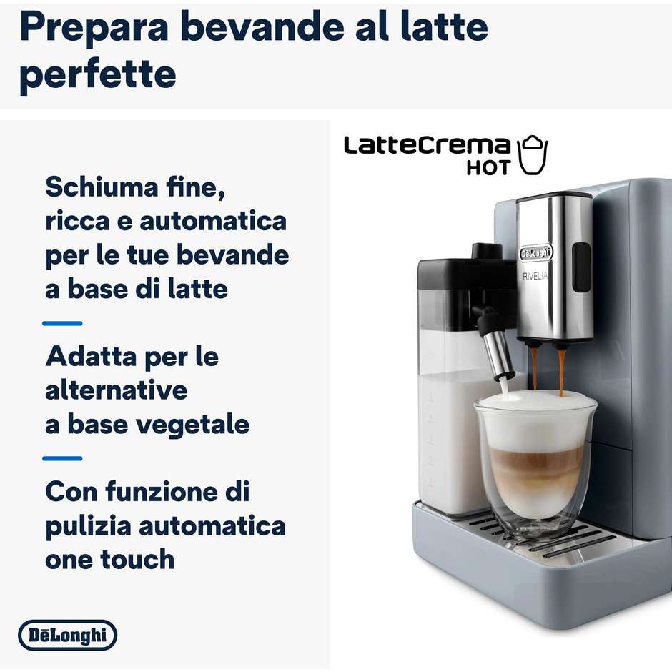 De’Longhi Rivelia EXAM440.55.BG Macchina da caffè Potenza 1450 W Colore Grigio