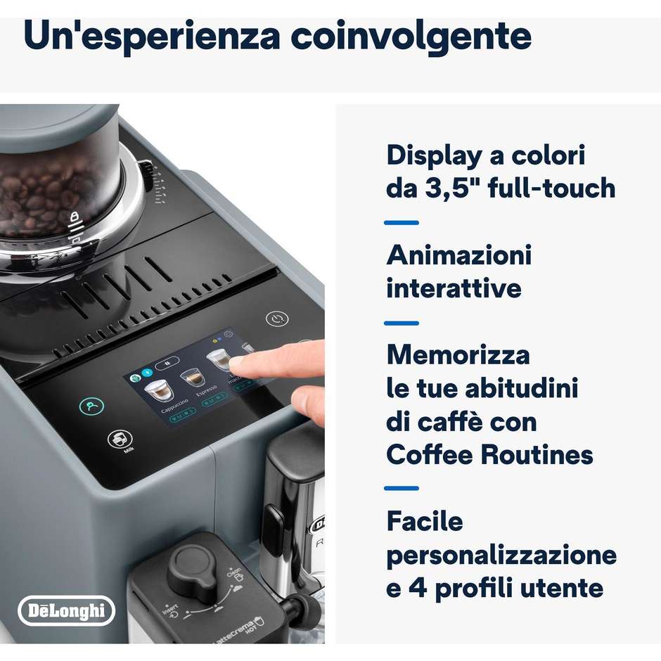 De’Longhi Rivelia EXAM440.55.G Macchina da caffè Potenza 1450 W Colore Grigio