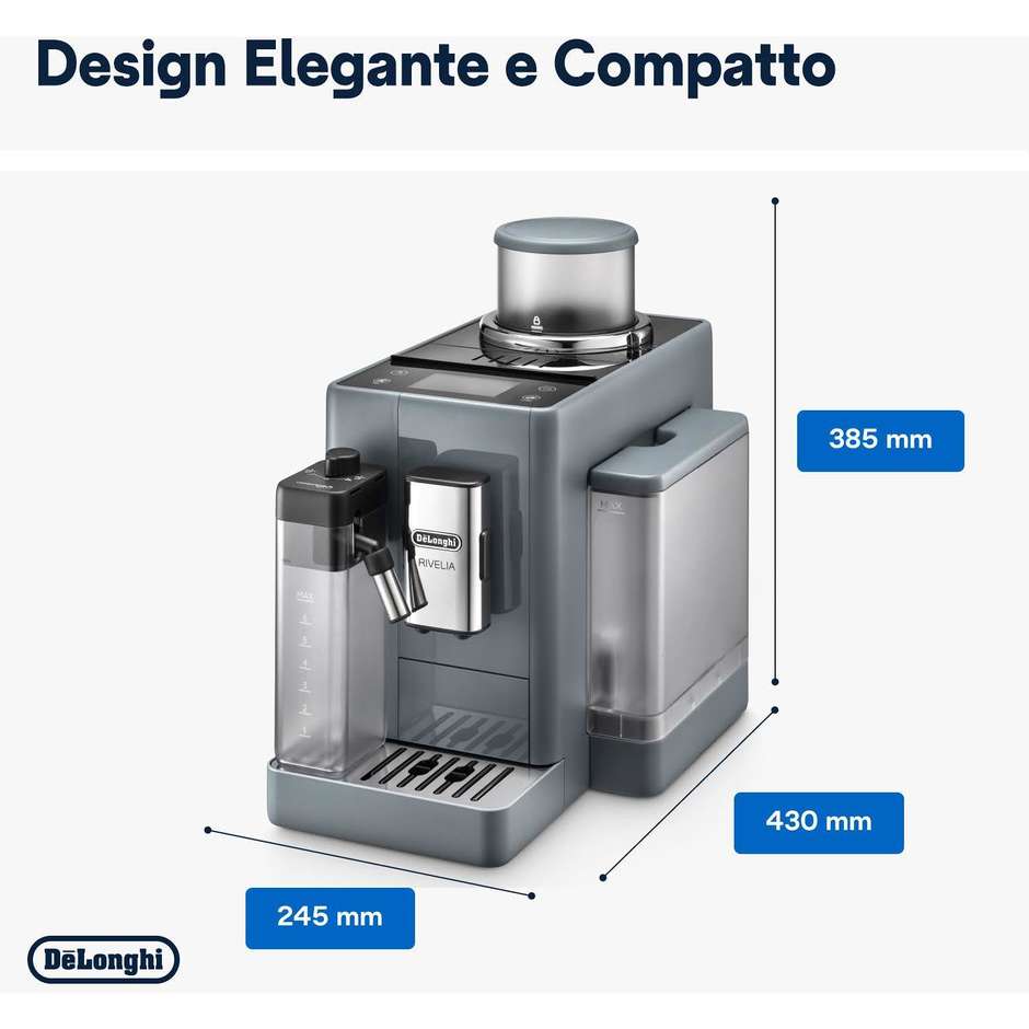De’Longhi Rivelia EXAM440.55.G Macchina da caffè Potenza 1450 W Colore Grigio