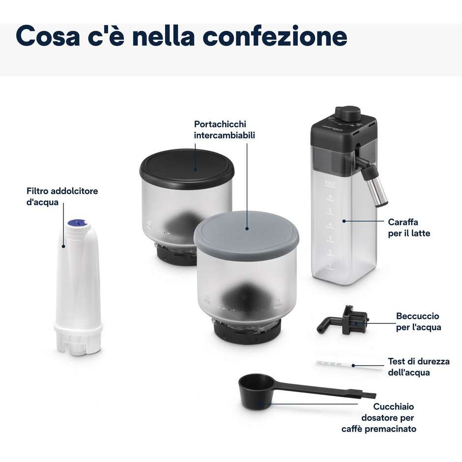 De’Longhi Rivelia EXAM440.55.G Macchina da caffè Potenza 1450 W Colore Grigio