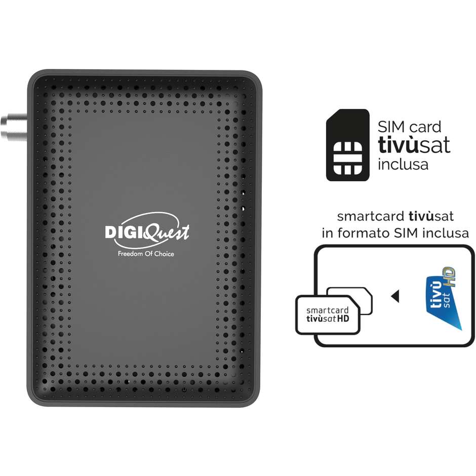 Digiquest Microsat RICD1248 Decoder satellitare tivùsat Full HD retro TV