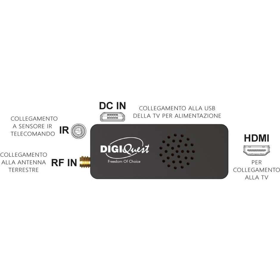 Digiquest STICK X20 RICD1244 Videoproiettore Home Cinema Portatile Nero