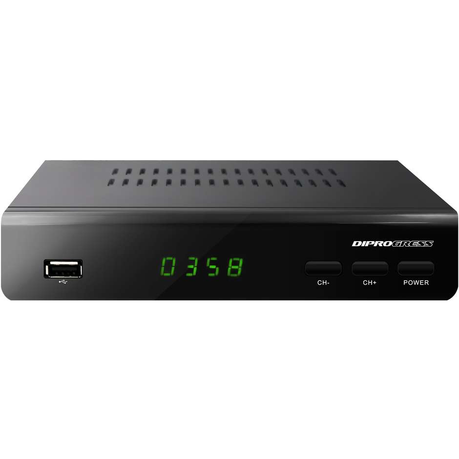 Diprogress DPT203HD Decoder digitale terrestre hd DVB-T2 HDMI USB colore nero