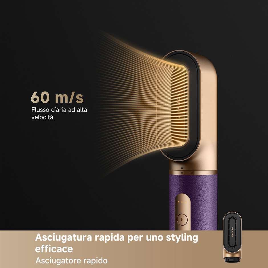 Dreame AirStyle Pro 2 Kit Styling Capelli 1300 W 3 Livelli di Calore Viola