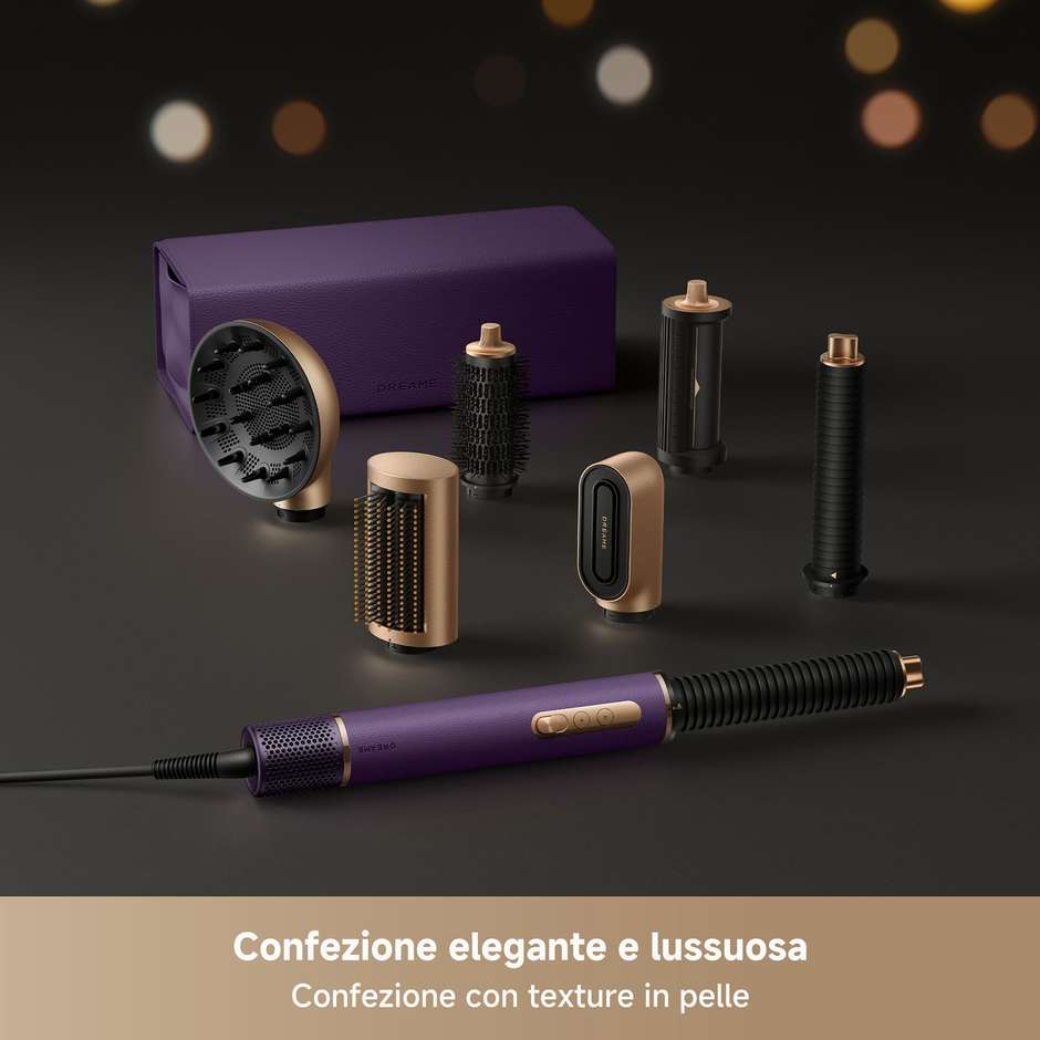 Dreame AirStyle Pro 2 Kit Styling Capelli 1300 W 3 Livelli di Calore Viola