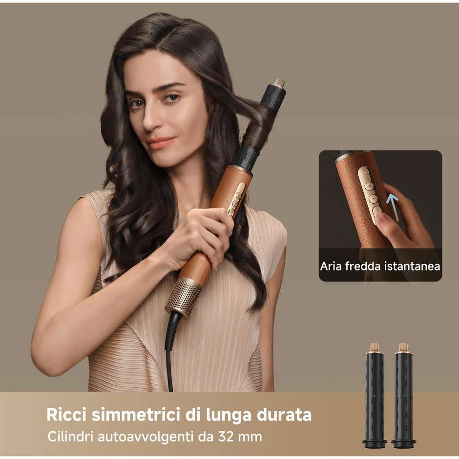 Dreame AirStyle Pro Kit per lo styling dei capelli 1300 W Colore Nero, Oro rosa