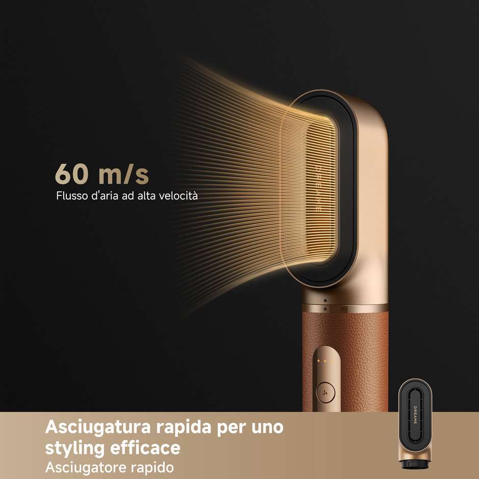 Dreame AirStyle Pro Kit per lo styling dei capelli 1300 W Colore Nero, Oro rosa