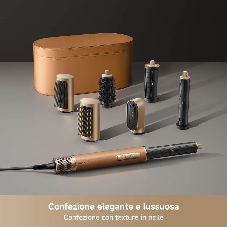 Dreame AirStyle Pro Kit per lo styling dei capelli 1300 W Colore Nero, Oro rosa