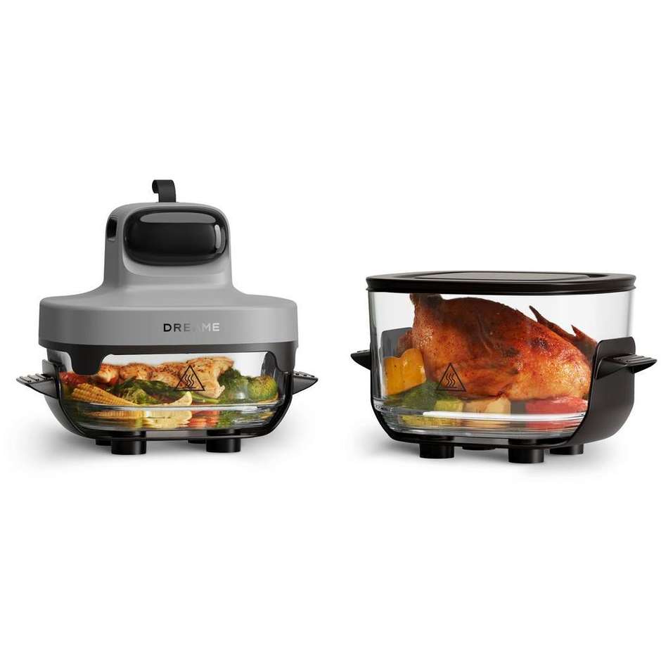 Dreame FRYERTP60 Tasti Friggitrice ad aria calda 1500 W Nero, Trasparente, Bianco