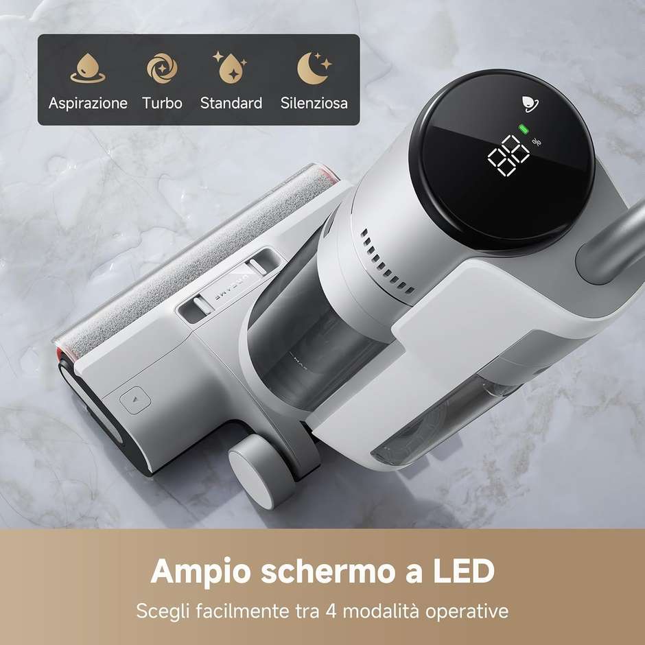 Dreame G10 Pro Lavapavimenti Cordless 16000Pa Autonomia 35 min con Display LED e Autopulizia Rullo Nero