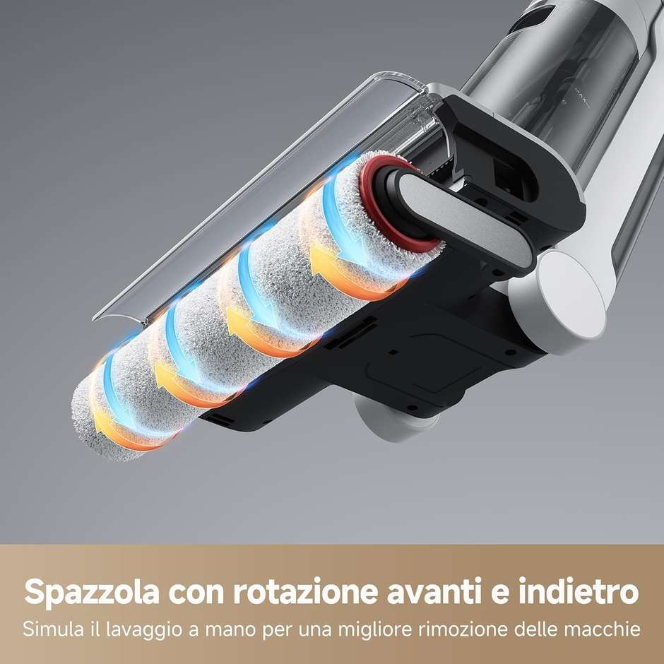 Dreame G10 Pro Lavapavimenti Cordless 16000Pa Autonomia 35 min con Display LED e Autopulizia Rullo Nero