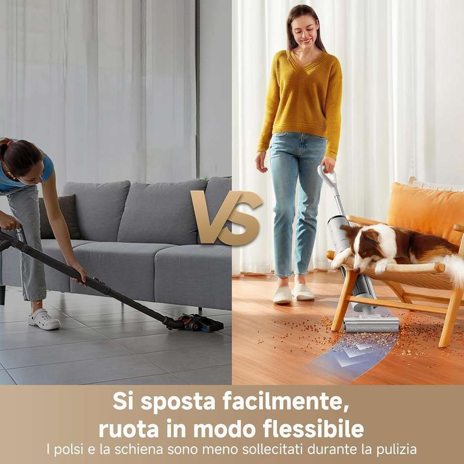 Dreame G10 Pro Lavapavimenti Cordless 16000Pa Autonomia 35 min con Display LED e Autopulizia Rullo Nero