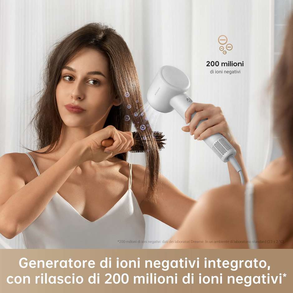 Dreame Hair Gleam DREHD12AGR Asciugacapelli ad Alta Velocità Brushless 110.000 Giri/min 1600 W Grigio Spaziale