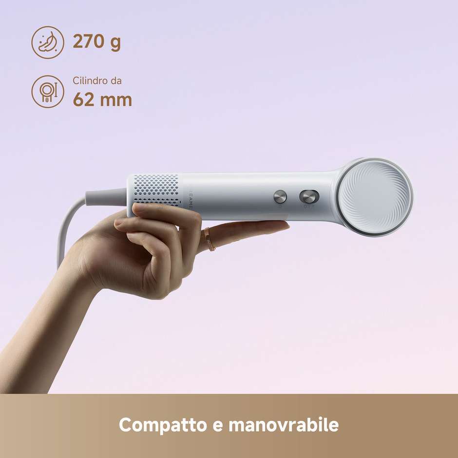 Dreame Mini Flow Asciugacapelli 1200W Ioni 70 m/s Bianco