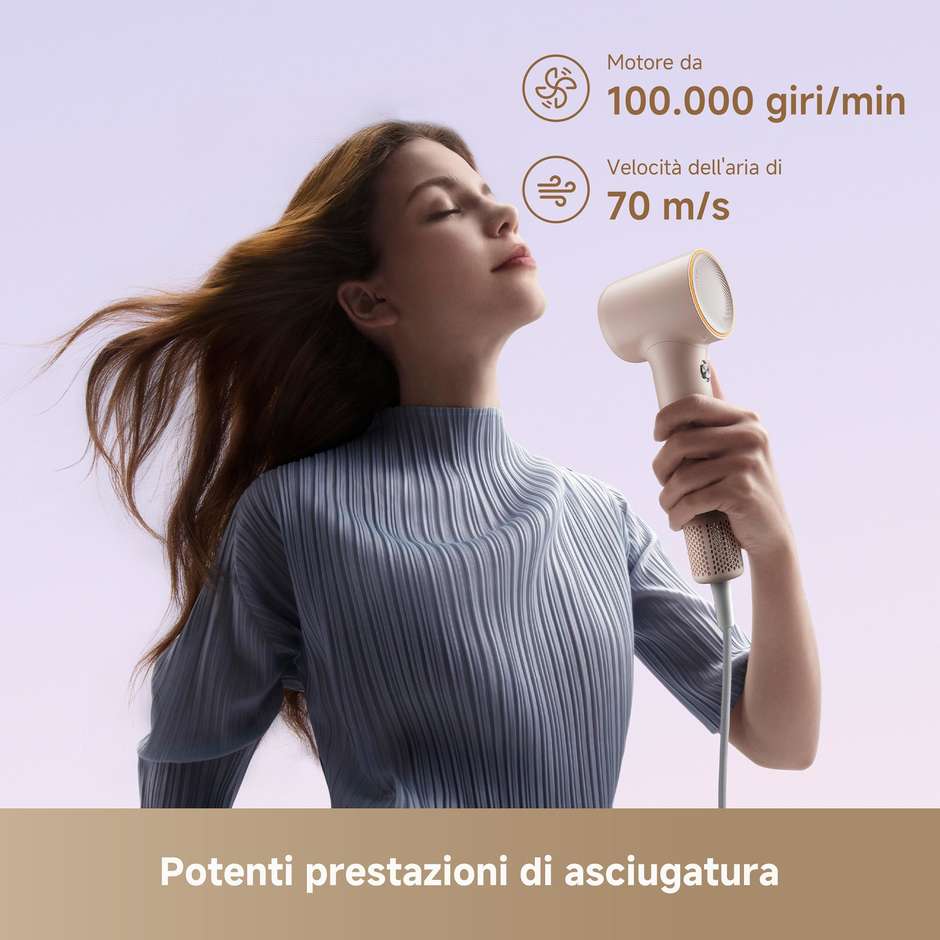 Dreame Mini Flow Asciugacapelli 1200W Ioni 70 m/s Rosa