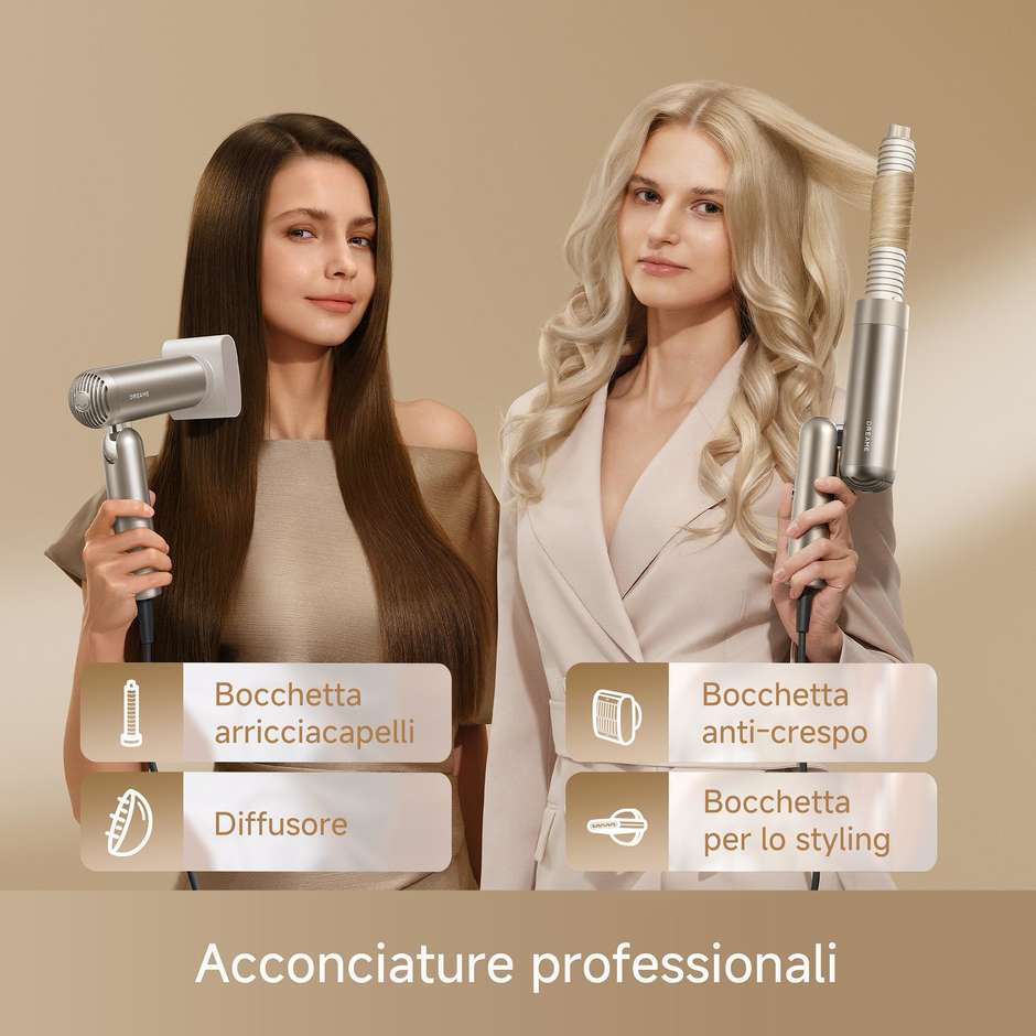 Dreame Pocket Pro 2 DREPOCKETPRO2G Asciugacapelli da Viaggio 1300 W Oro