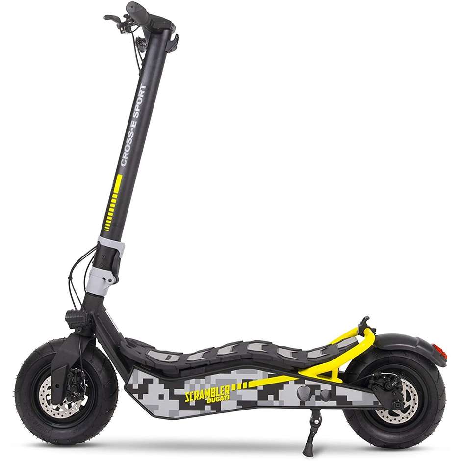 Ducati Cross-E Sport Monopattino elettrico 6.5" velocità max 25 Km/h colore nero, grigio e giallo