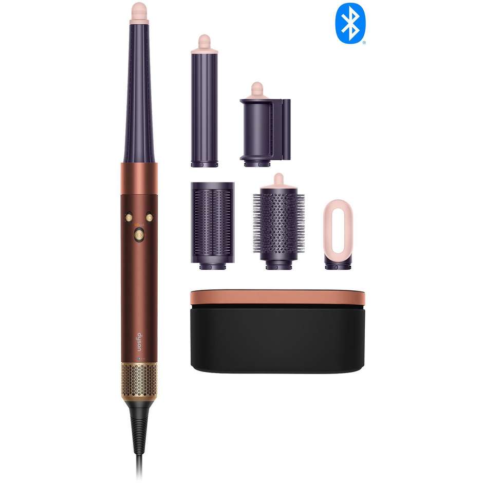 Dyson Airwrap i.d. multistyler capelli lisci e mossi Copper/Plum, Bluetooth e 6 accessori