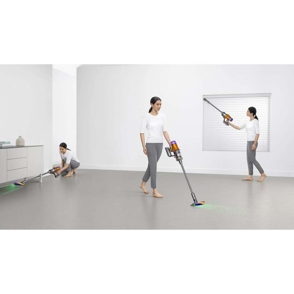 Dyson Aspirapolvere V12 Detect Absolute Aspirapolvere Potenza 545 W Colore Nichel, Giallo