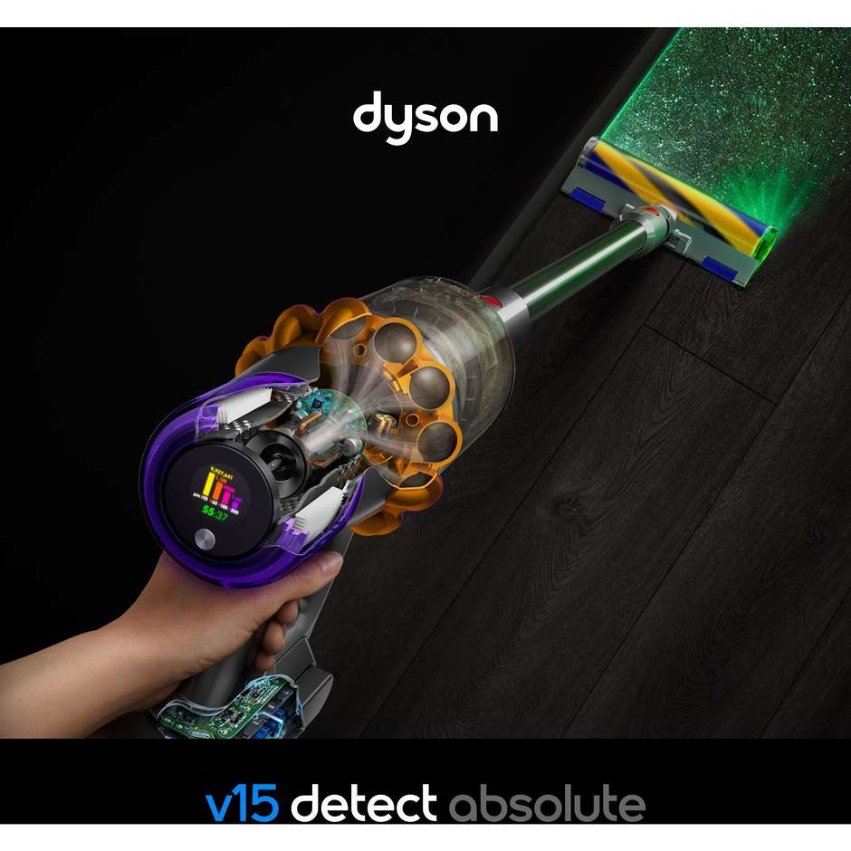 Dyson V15 Detect Absolute Scopa elettrica senza filo 60 min LCD