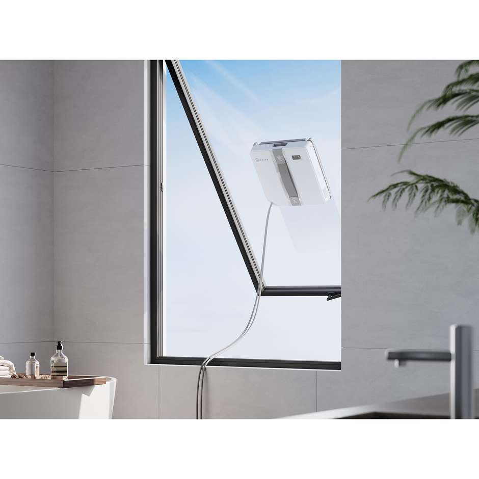 Ecovacs WINBOT Mini Robot Lavavetri Compatto con Spruzzo d'Acqua Automatico e Rumorosit&agrave; 63dB Grigio