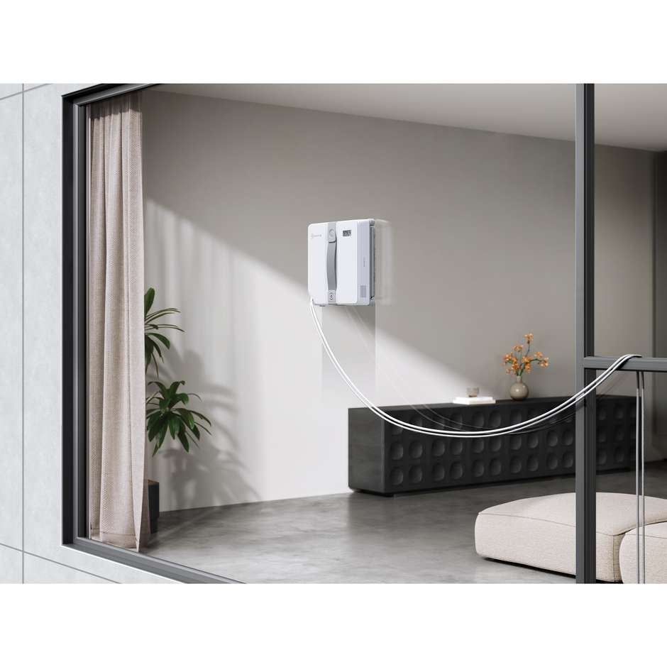 Ecovacs WINBOT Mini Robot Lavavetri Compatto Spessore 55 mm Serbatoio 60 ml Bianco e Grigio