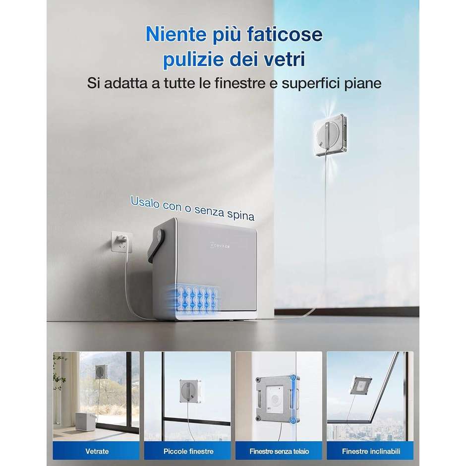 ECOVACS WINBOT W2S OMNI - Robot Lavavetri Stazione Multifunzione con Tecnologia TruEdge