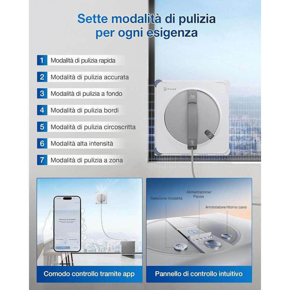 ECOVACS WINBOT W2S OMNI - Robot Lavavetri Stazione Multifunzione con Tecnologia TruEdge
