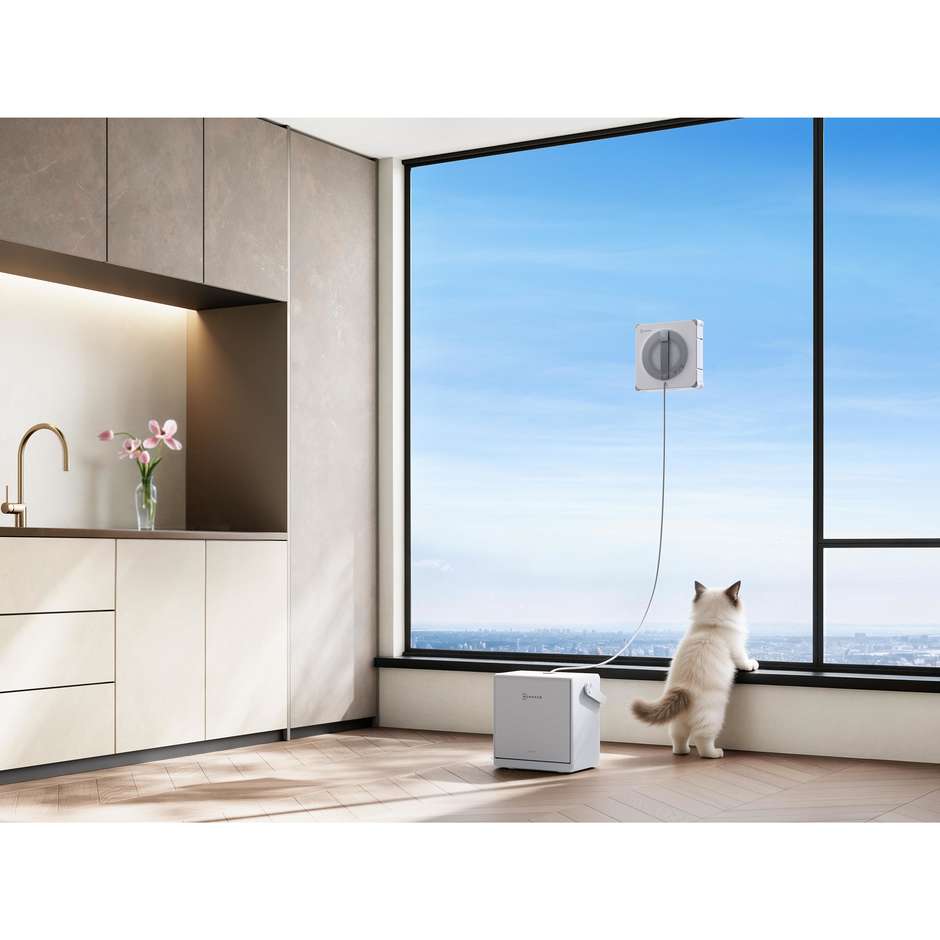 Ecovacs WINBOT W2S PRO OMNI robot lavavetri con stazione, TruEdge 2.0 e autonomia fino a 110 minuti
