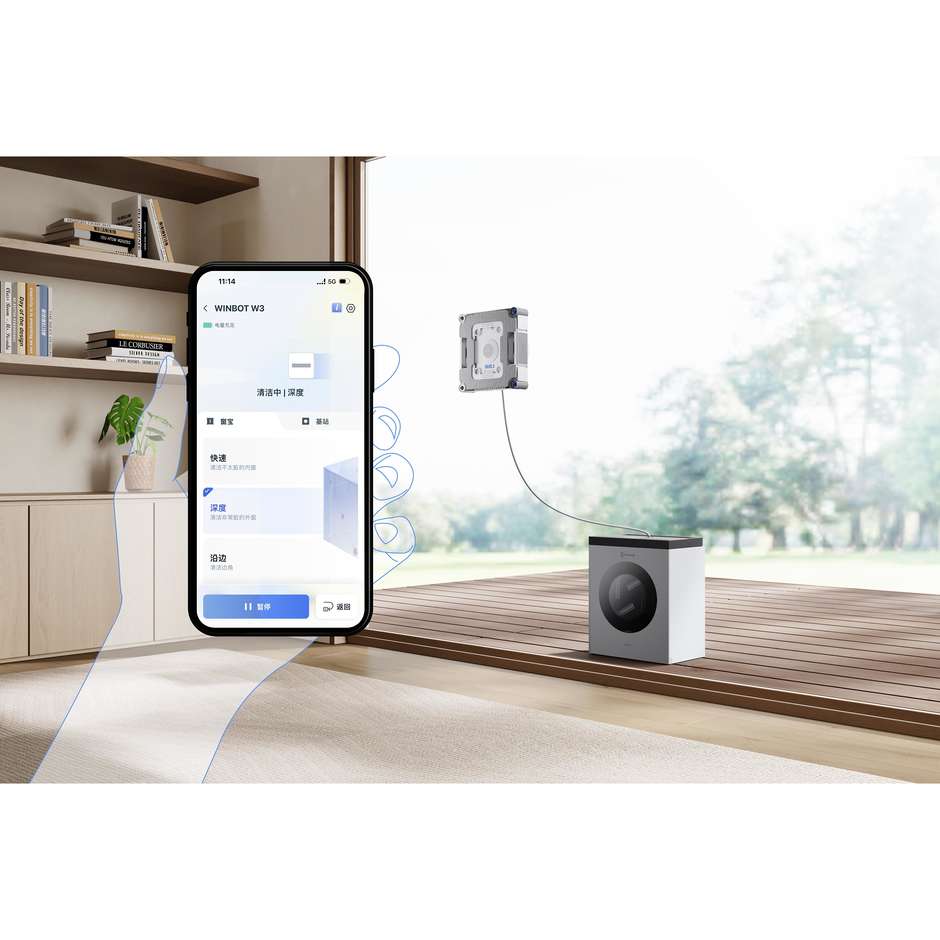 Ecovacs WINBOT W3 OMNI EU Robot Lavavetri con Aspirazione 8000 Pa