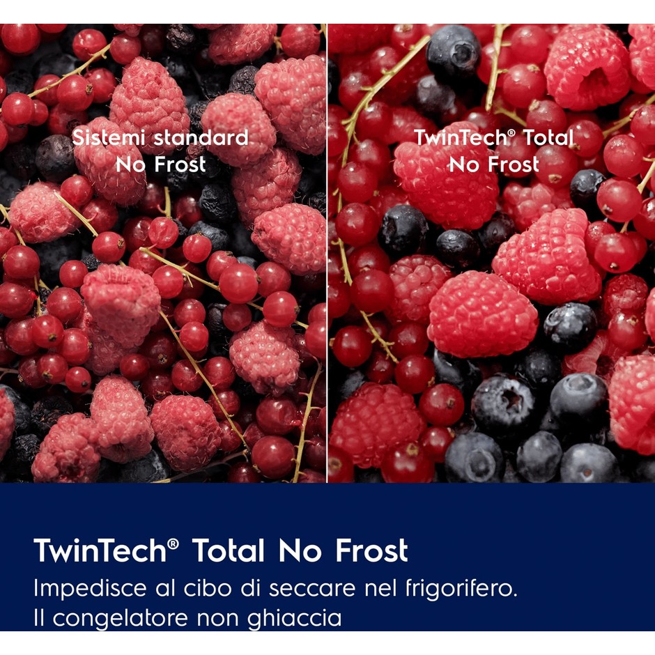Electrolux ENA7TE75S frigorifero combinato da incasso TwinTech Total No Frost 375 l, classe E