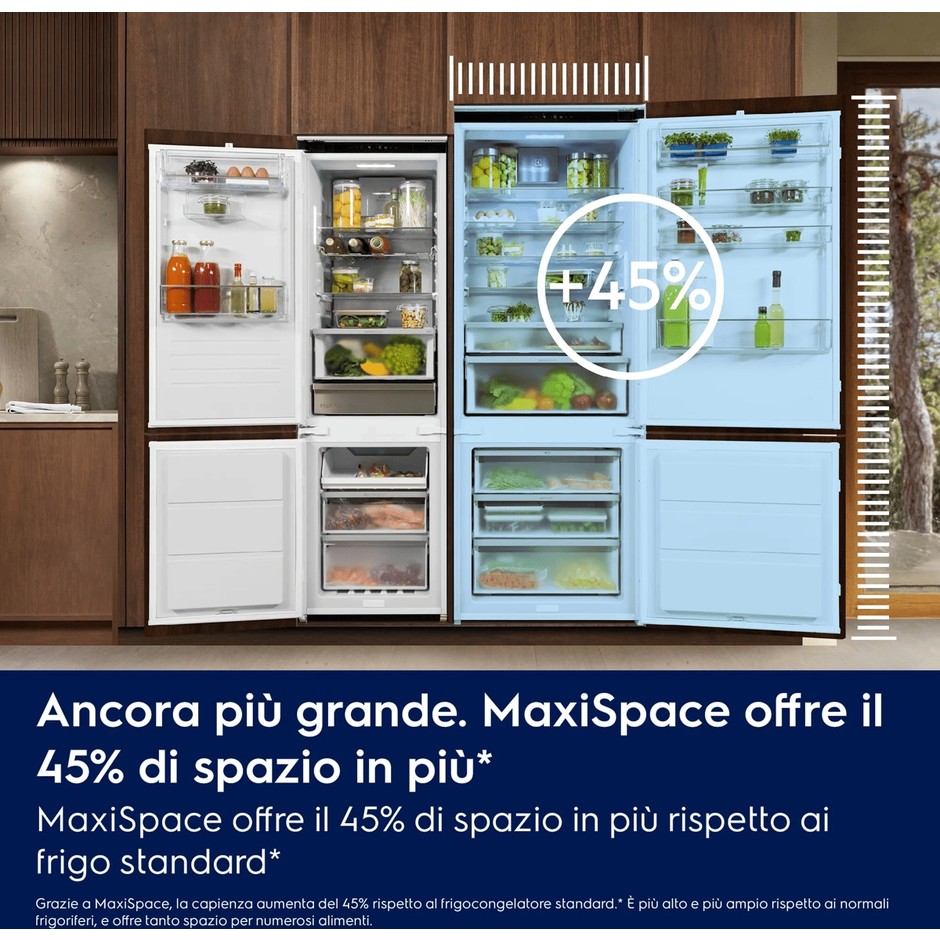 Electrolux ENA7TE75S frigorifero combinato da incasso TwinTech Total No Frost 375 l, classe E