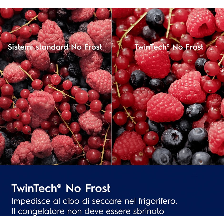 Electrolux ENA7TE75S frigorifero combinato da incasso TwinTech Total No Frost 375 l, classe E