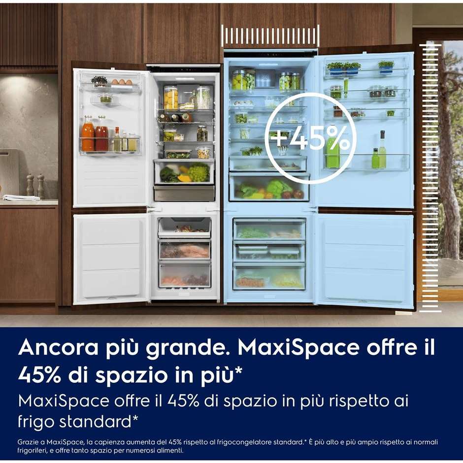 Electrolux ENA7TE75S frigorifero combinato da incasso TwinTech Total No Frost 375 l, classe E