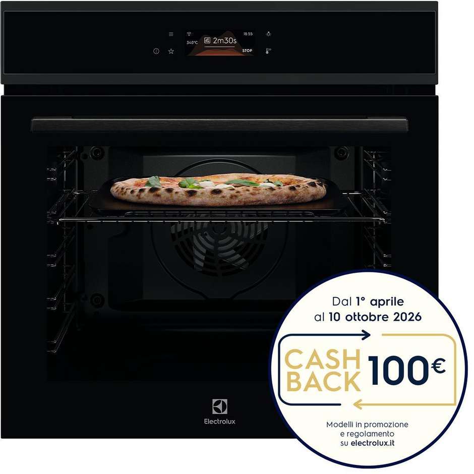 Electrolux EOX8P08WH Forno da Incasso Pirolitico Pizza Expert 72L A++ Nero