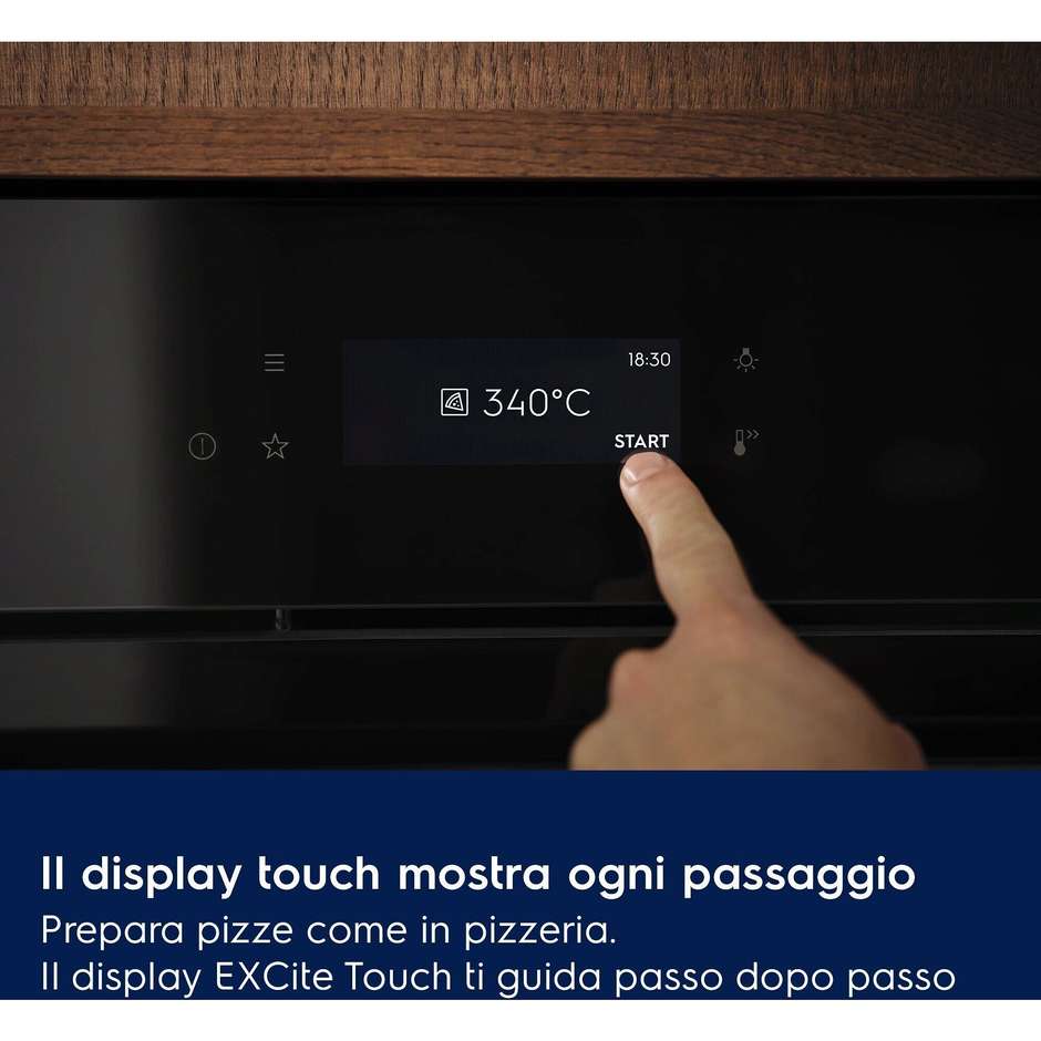 Electrolux EOX8P08WH Forno da Incasso Pirolitico Pizza Expert 72L A++ Nero
