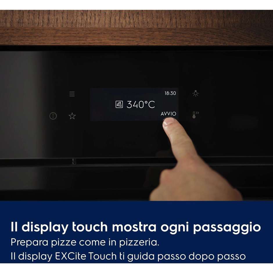 Electrolux EOX8P08WH Forno da Incasso Pirolitico Pizza Expert 72L A++ Nero