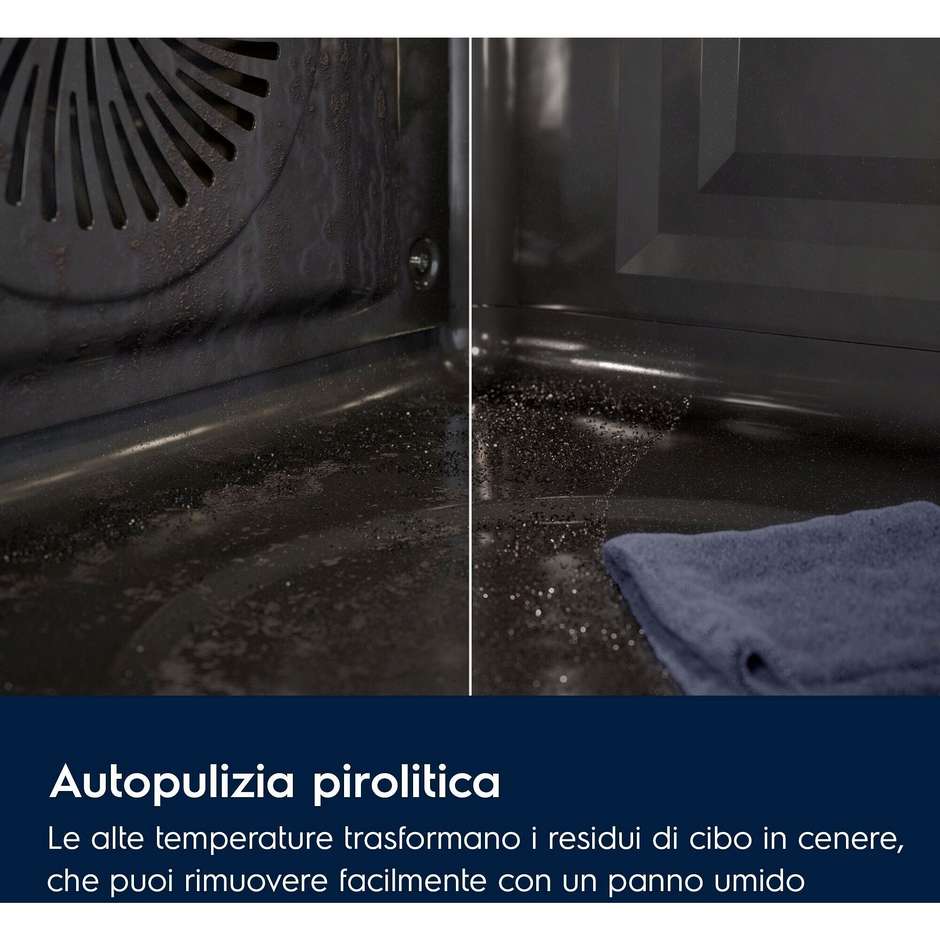 Electrolux EOX8P08WH Forno da Incasso Pirolitico Pizza Expert 72L A++ Nero