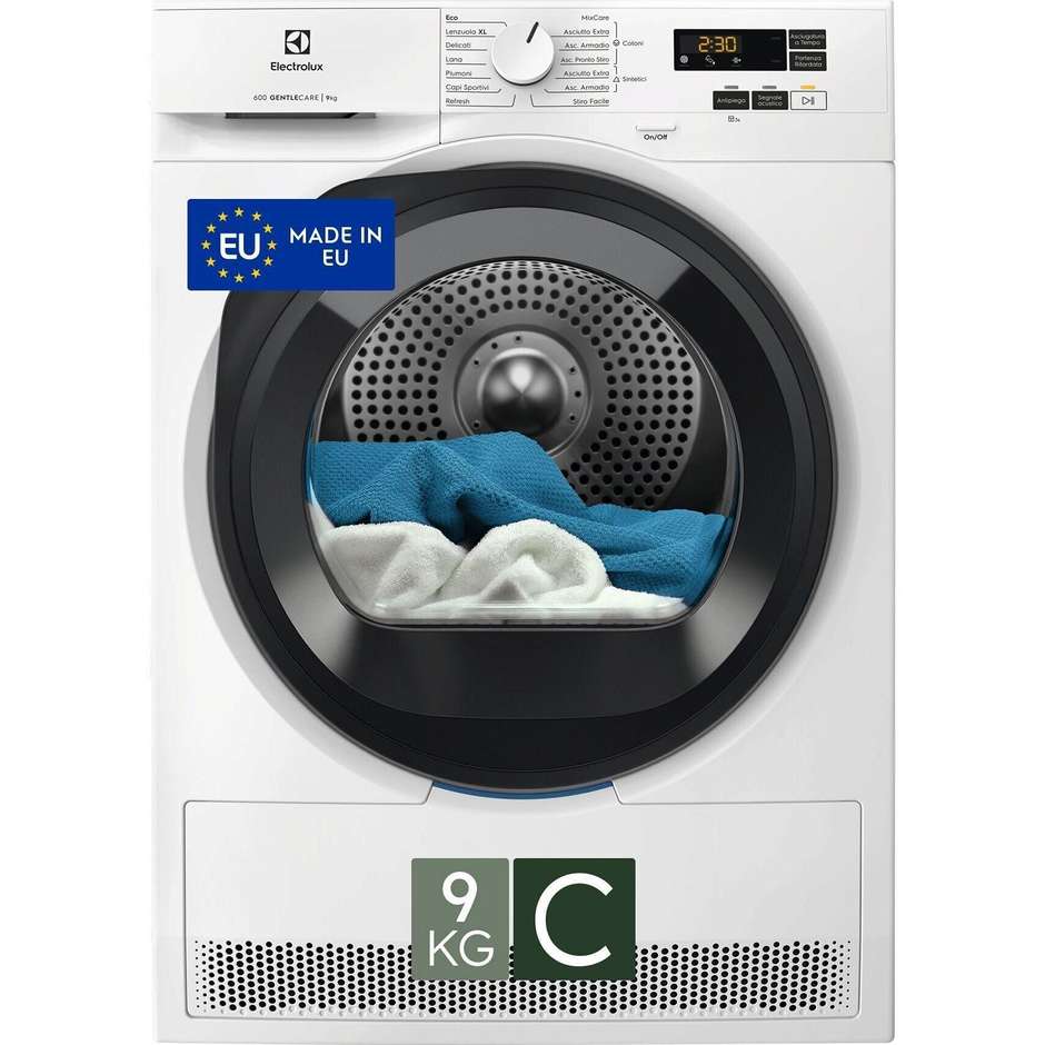 Electrolux EW6HA19G Asciugatrice 9 kg Pompa di calore Bianco