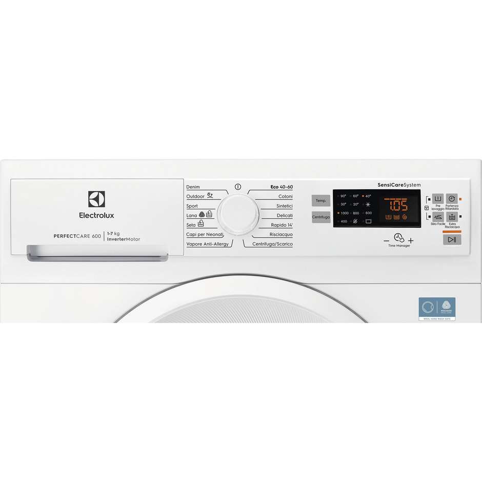 Electrolux EW6S517A Lavatrice Carica frontale Capacità 7 Kg 1000 Giri/min Classe A Colore Bianco