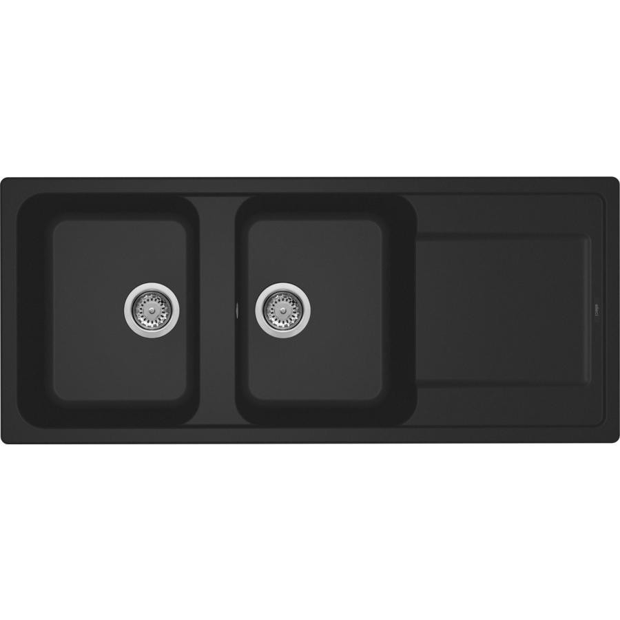 Elleci Life 500 LG250040 Lavello 2 Vasche con Gocciolatoio Granitek Nero