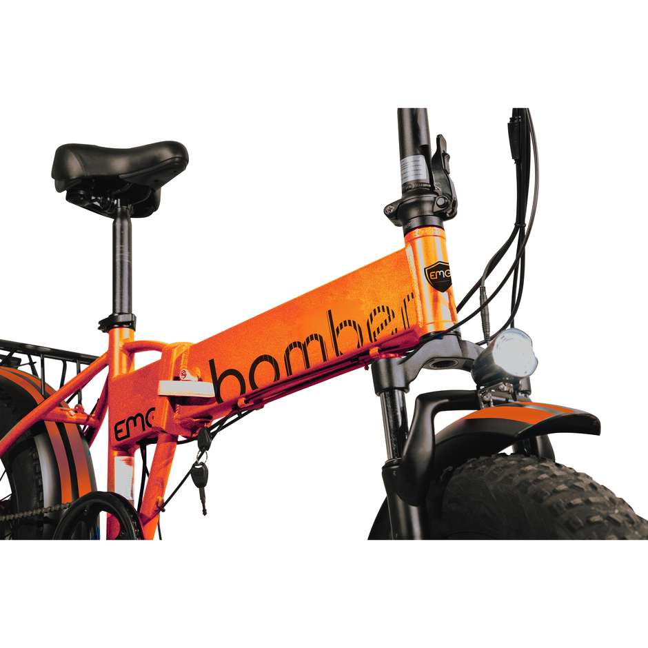 EMG Fat Bike Bomber Potenza motore 250 W con telaio 17" foldable Ruota 20" Batteria 10Ah Colore Arancione