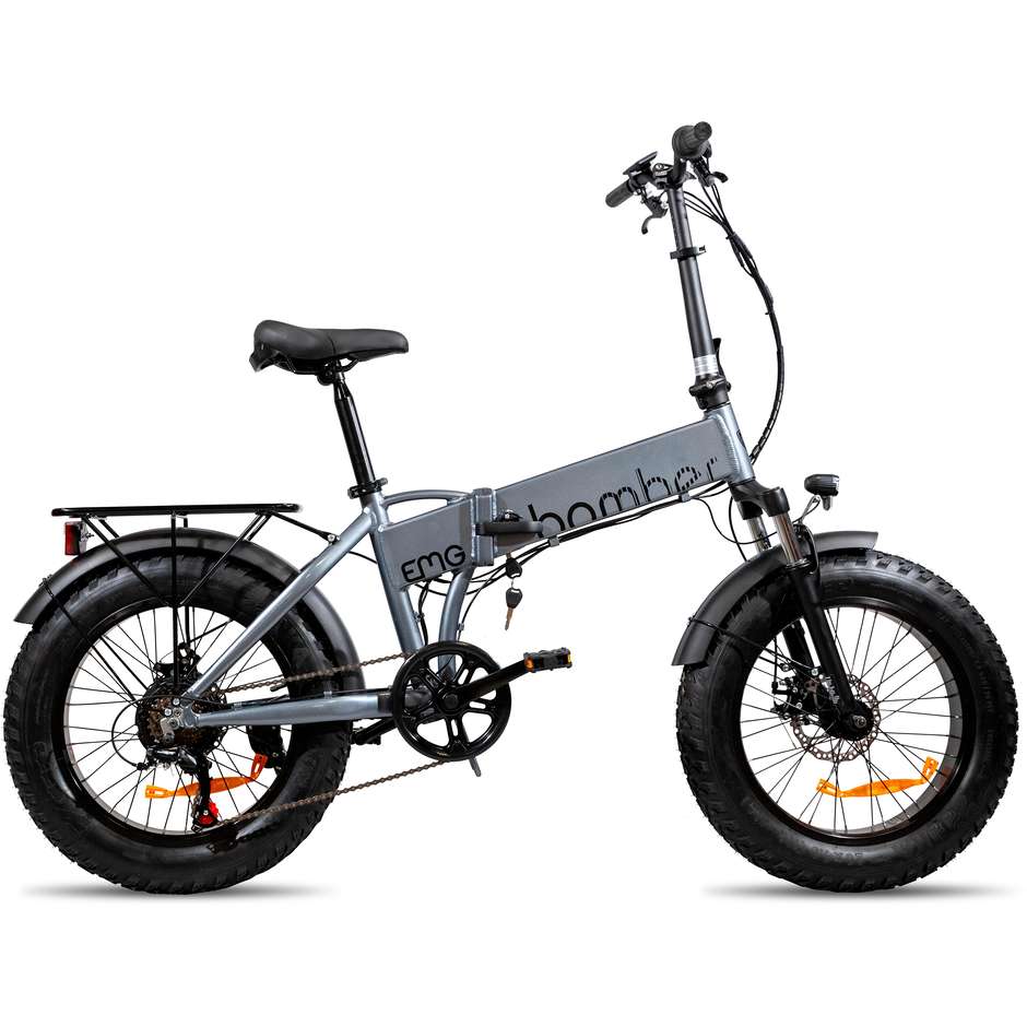 EMG Fat Bike Bomber Ruota 20" Batteria 10Ah Velocità massima 25 km/h Autonomia max 40 km Potenza 250 W Colore Grigio