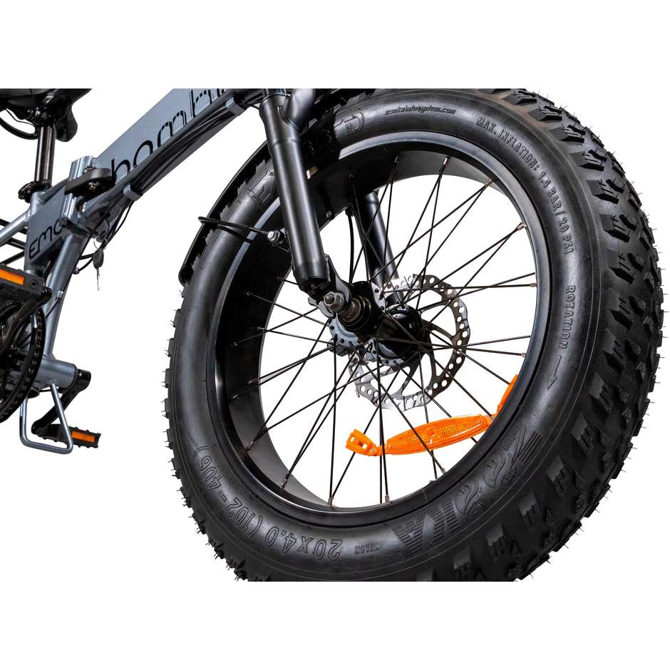 EMG Fat Bike Bomber Ruota 20" Batteria 10Ah Velocità massima 25 km/h Autonomia max 40 km Potenza 250 W Colore Grigio