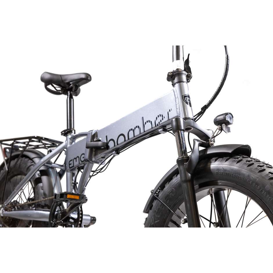 EMG Fat Bike Bomber Ruota 20" Batteria 10Ah Velocità massima 25 km/h Autonomia max 40 km Potenza 250 W Colore Grigio