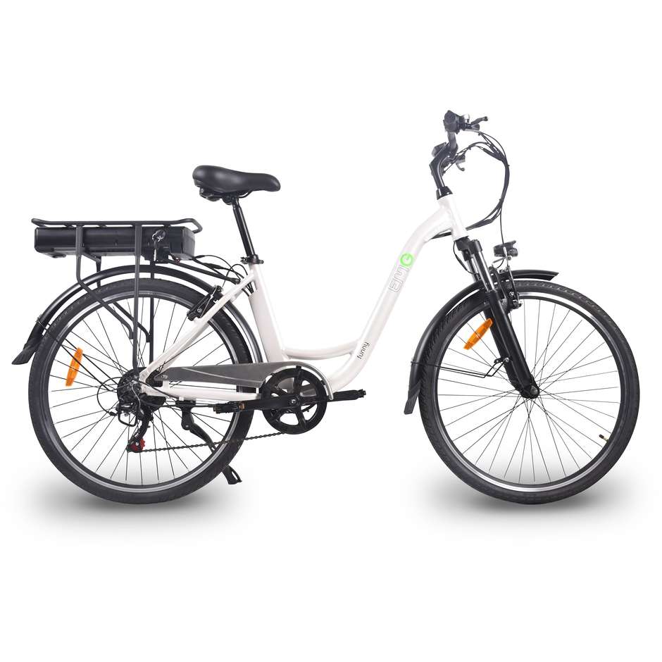 EMG Funny white E-bike Ruota 26" Potenza 250 W Batteria 36V 13Ah Velocita max 25 km/h Autonomia 80 Km Colore Bianco