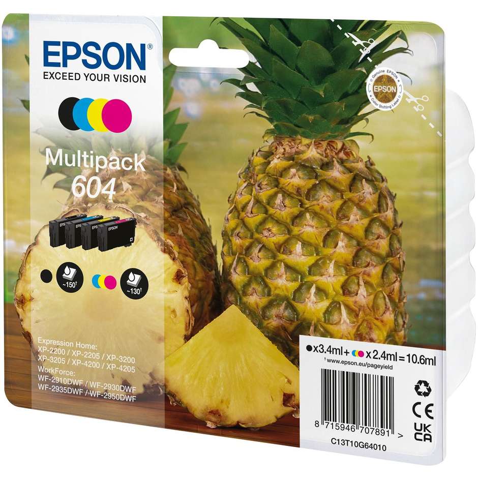 Epson 604 Ananas Multipack (C13T10G64020) Confezione 4 Cartucce Originali 4 Colori