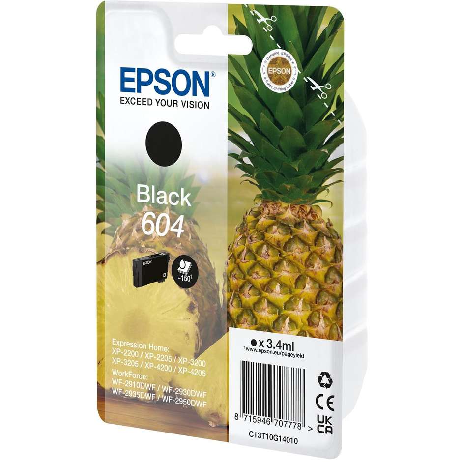 Epson 604 cartuccia nera originale da 3,4 ml a resa standard