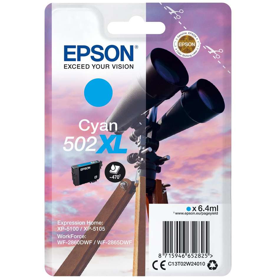 Epson BINOCOLO 502XL cartuccia per stampanti Epson colore ciano