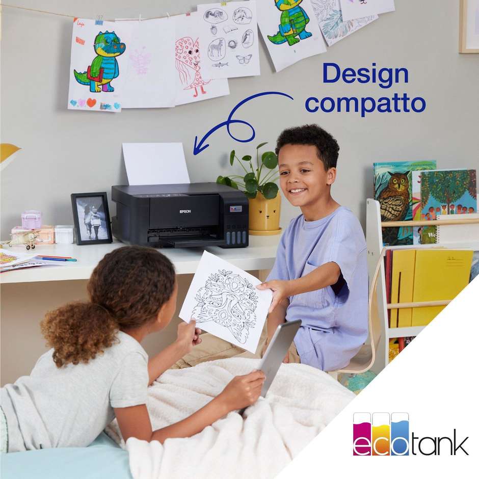 Epson EcoTank ET-2860 Stampante Multifunzione 3-in-1 Inkjet Serbatoi Ricaricabili A4 Wi-Fi Nero